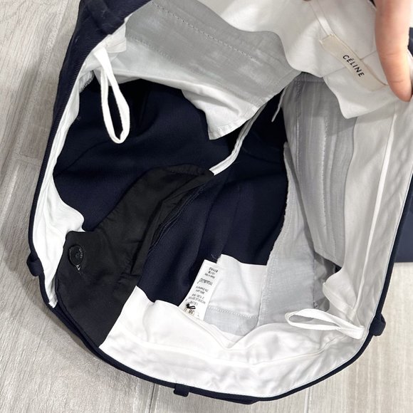 Celine Wool Tapered Ankle Trouser Dress Pants in Navy Blue US Women's Size 6 - Picture 4 of 16